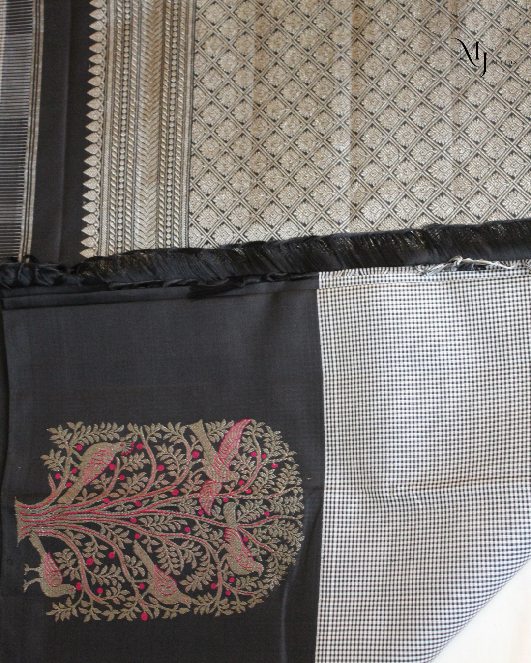 Pure Balck Kancheepuram Silk saree