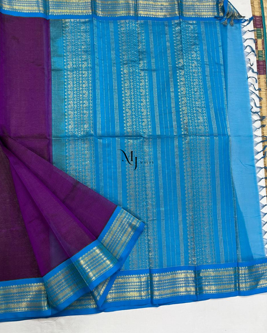 A25- Violet and Blue Silk Cotton - Majos