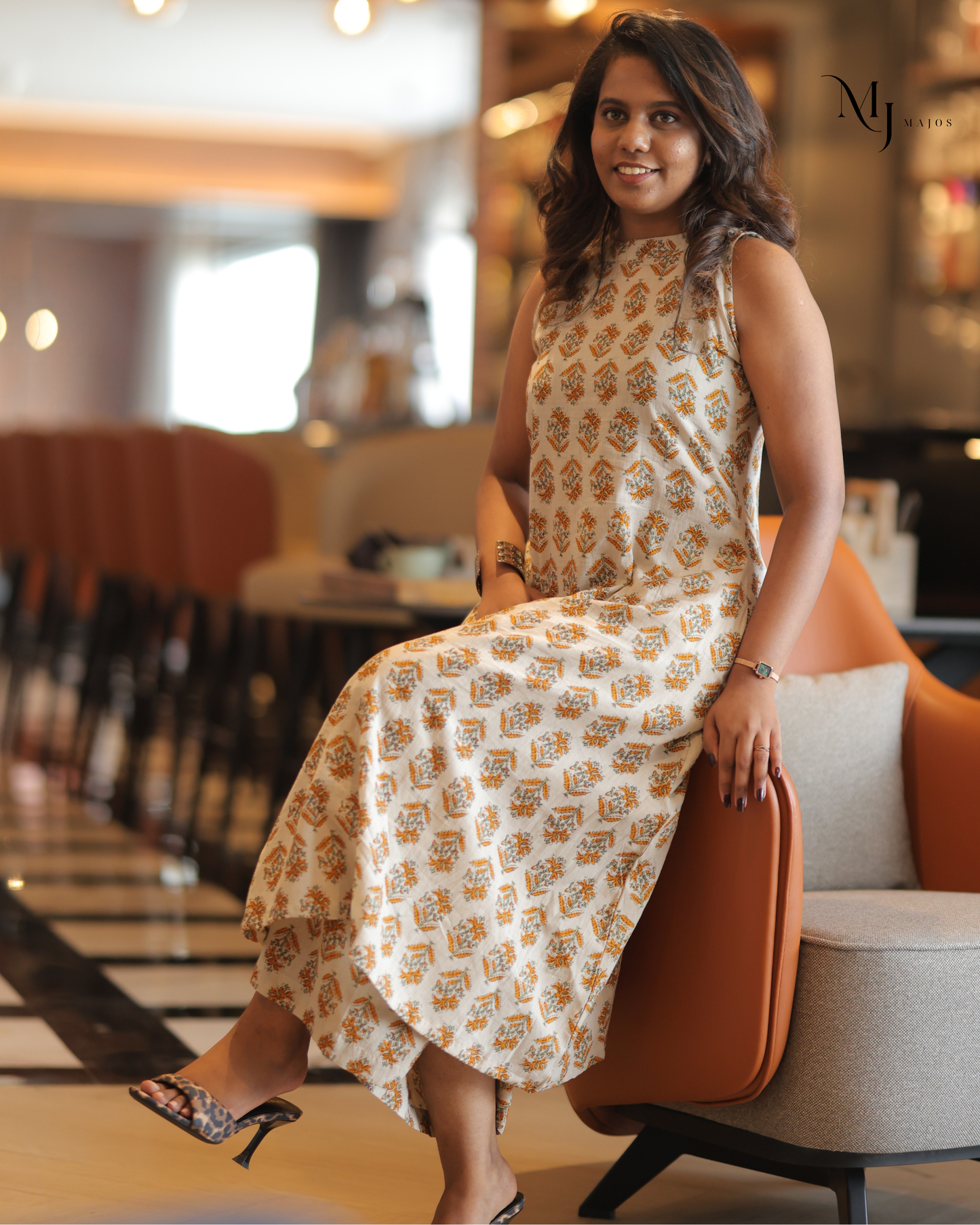 Cream and Yellow floral Co-ord set