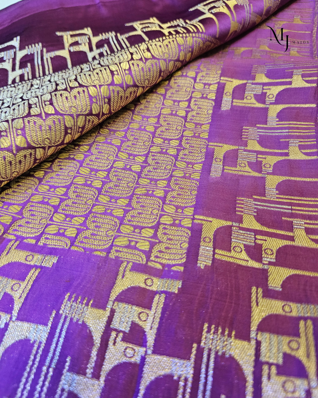 Purple Musher Silk Saree