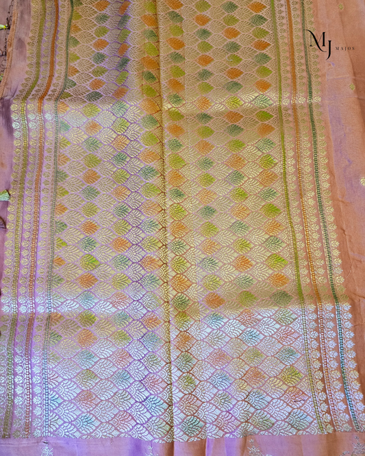 Nude colour Mushru Silk saree