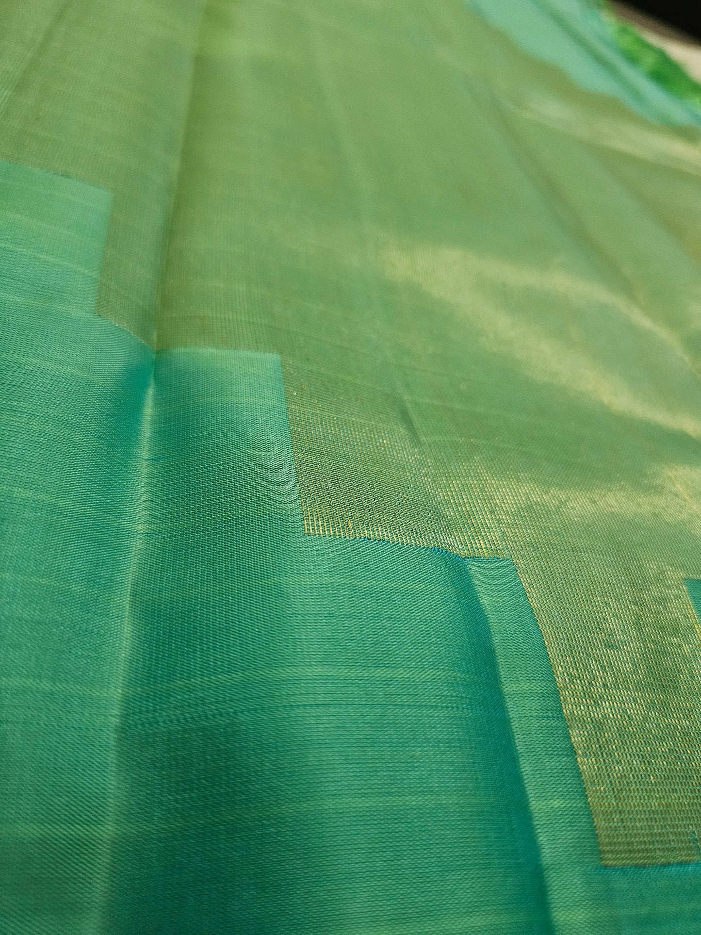 A7-Sea green pure soft silk saree - Majos