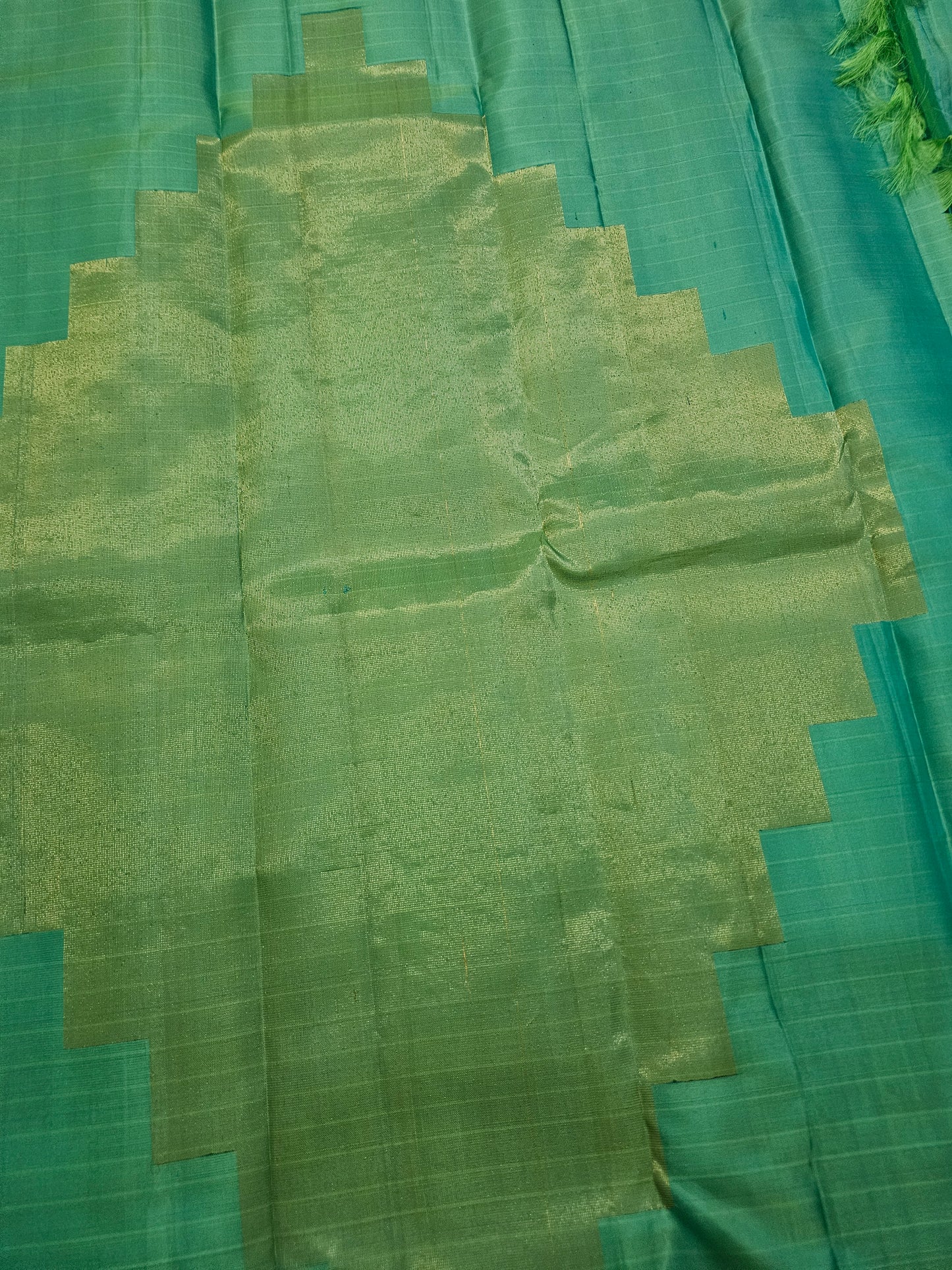 A7-Sea green pure soft silk saree - Majos