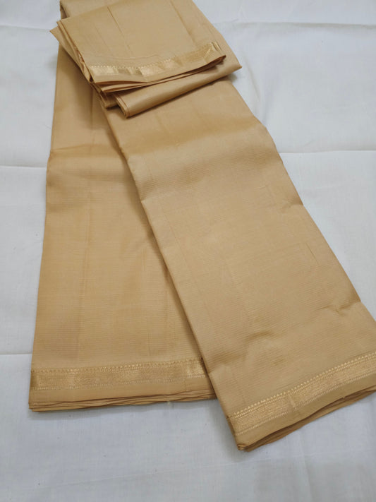 A9-Sandal wood colour pure soft silk saree - Majos