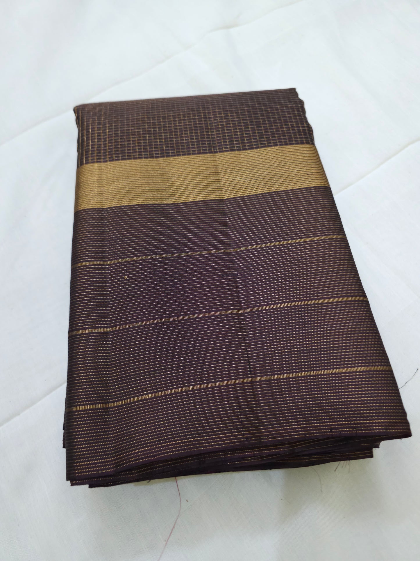 A10- Brown self pure soft silk saree - Majos