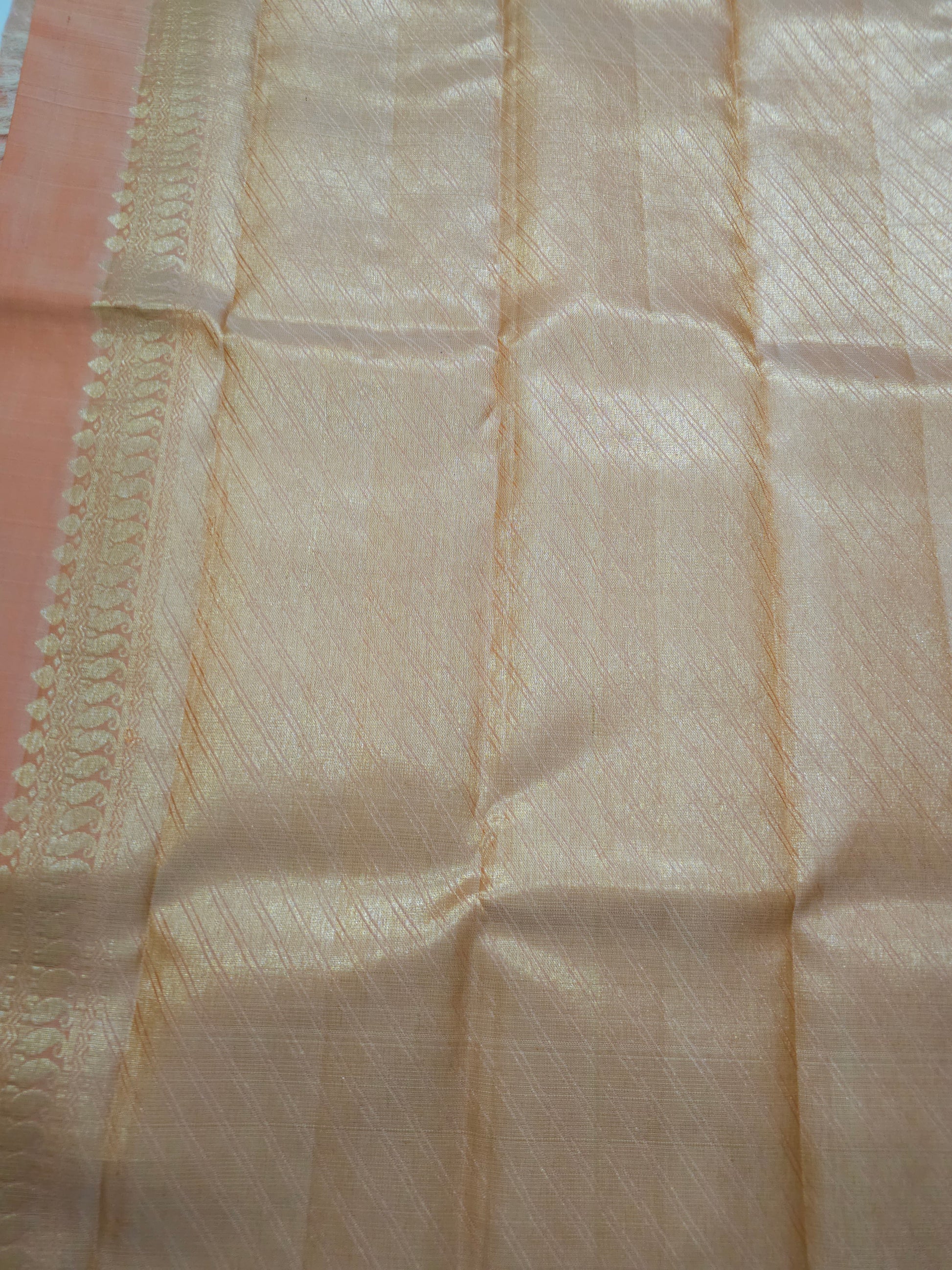A21- Pink, Mustard and Gold Geometrical Design saree- - Majos