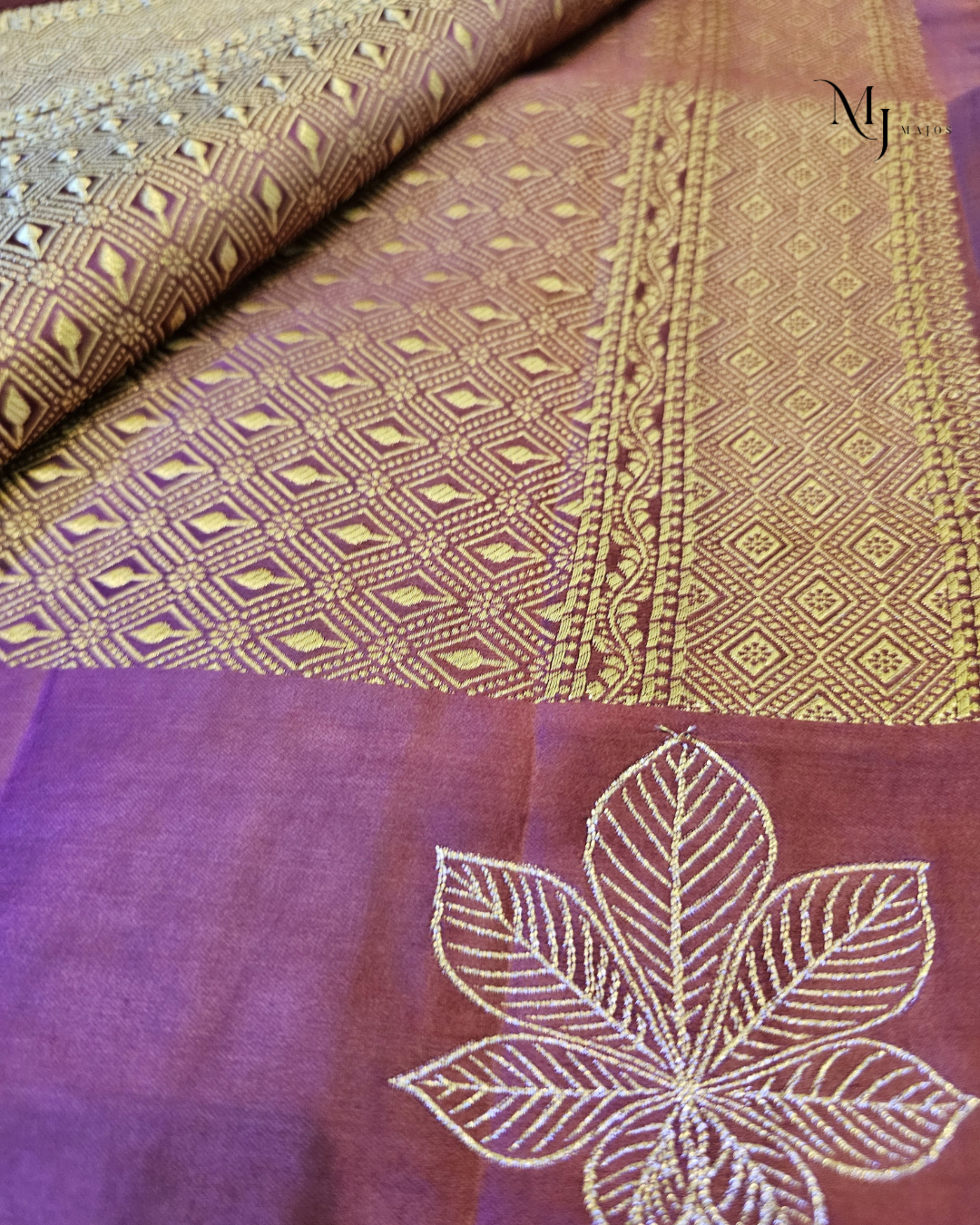 Ombre tri colour Mushru Silk saree