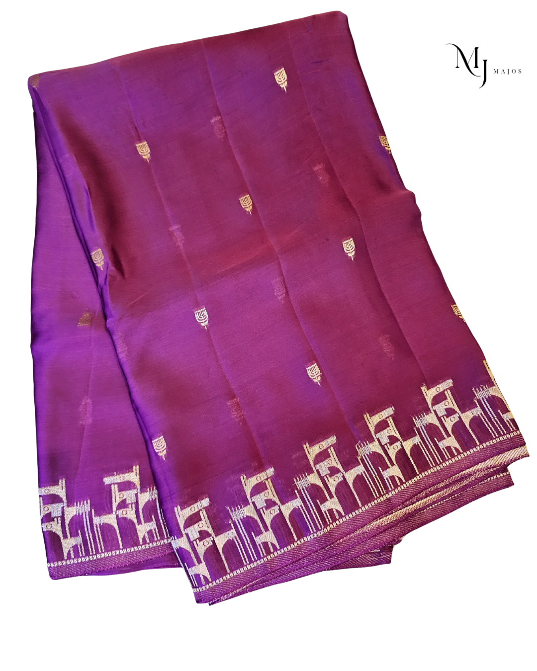 Purple Musher Silk Saree