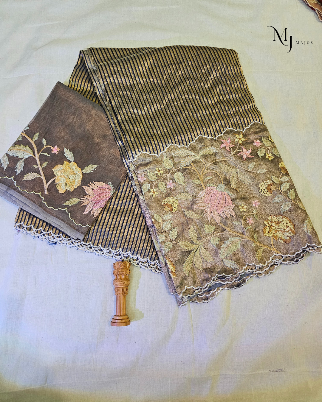Blue Pure Kora Tissue Saree