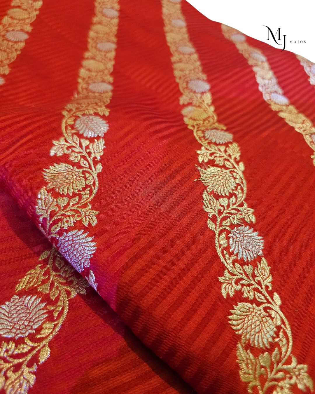Red Mushru Silk saree