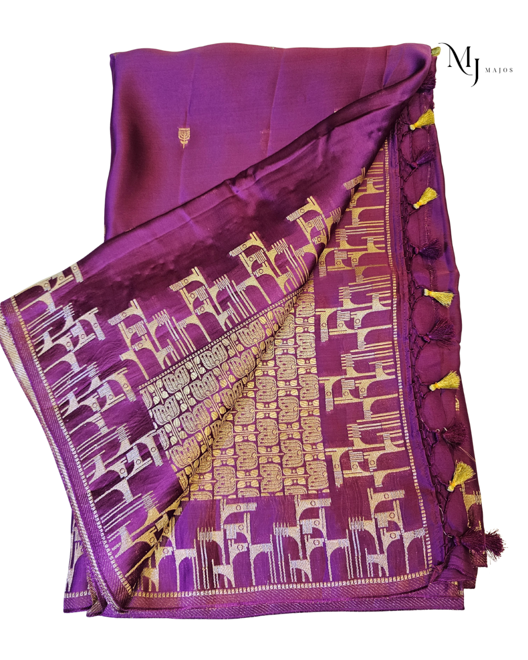 Purple Musher Silk Saree
