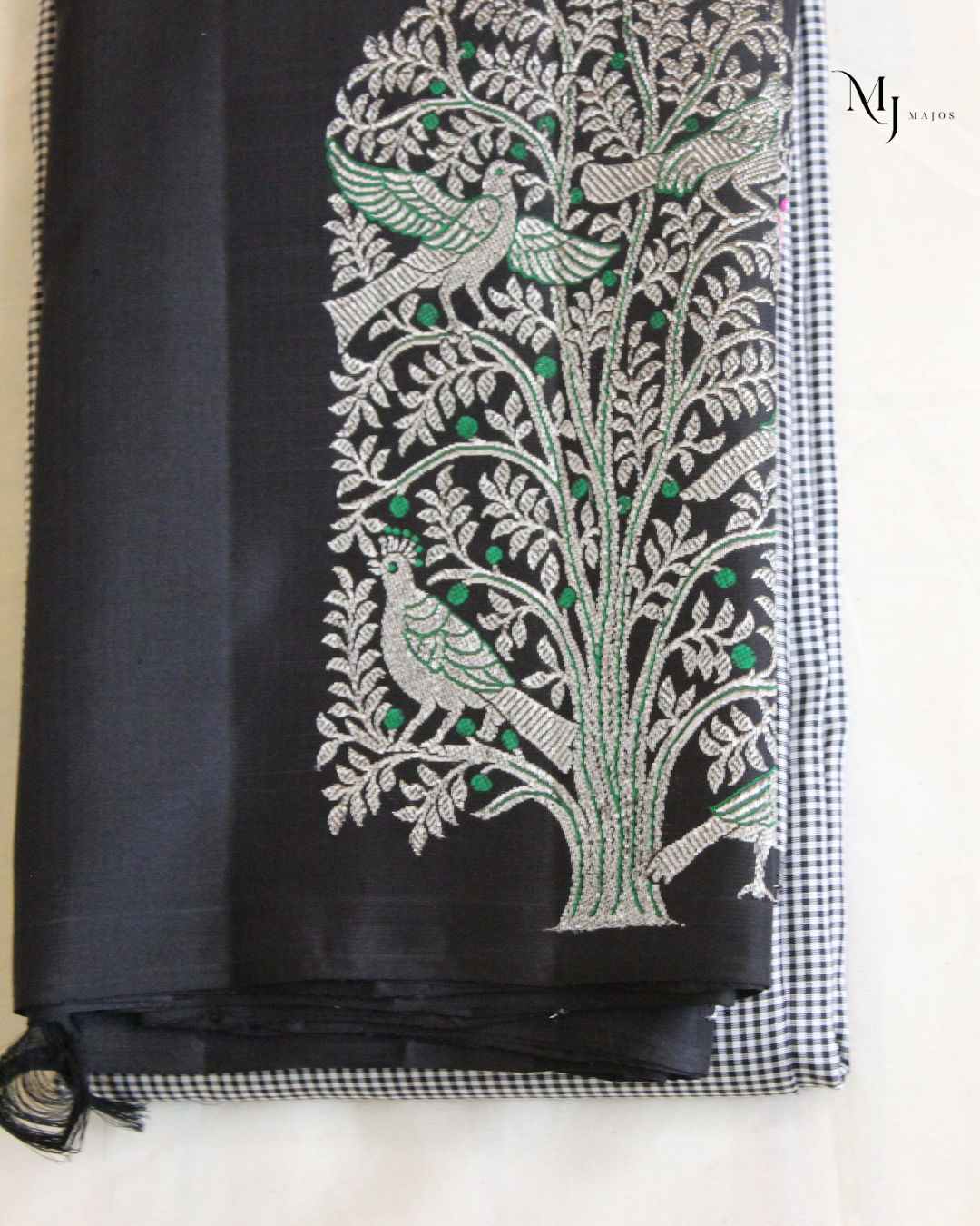 Pure Balck Kancheepuram  Silk saree