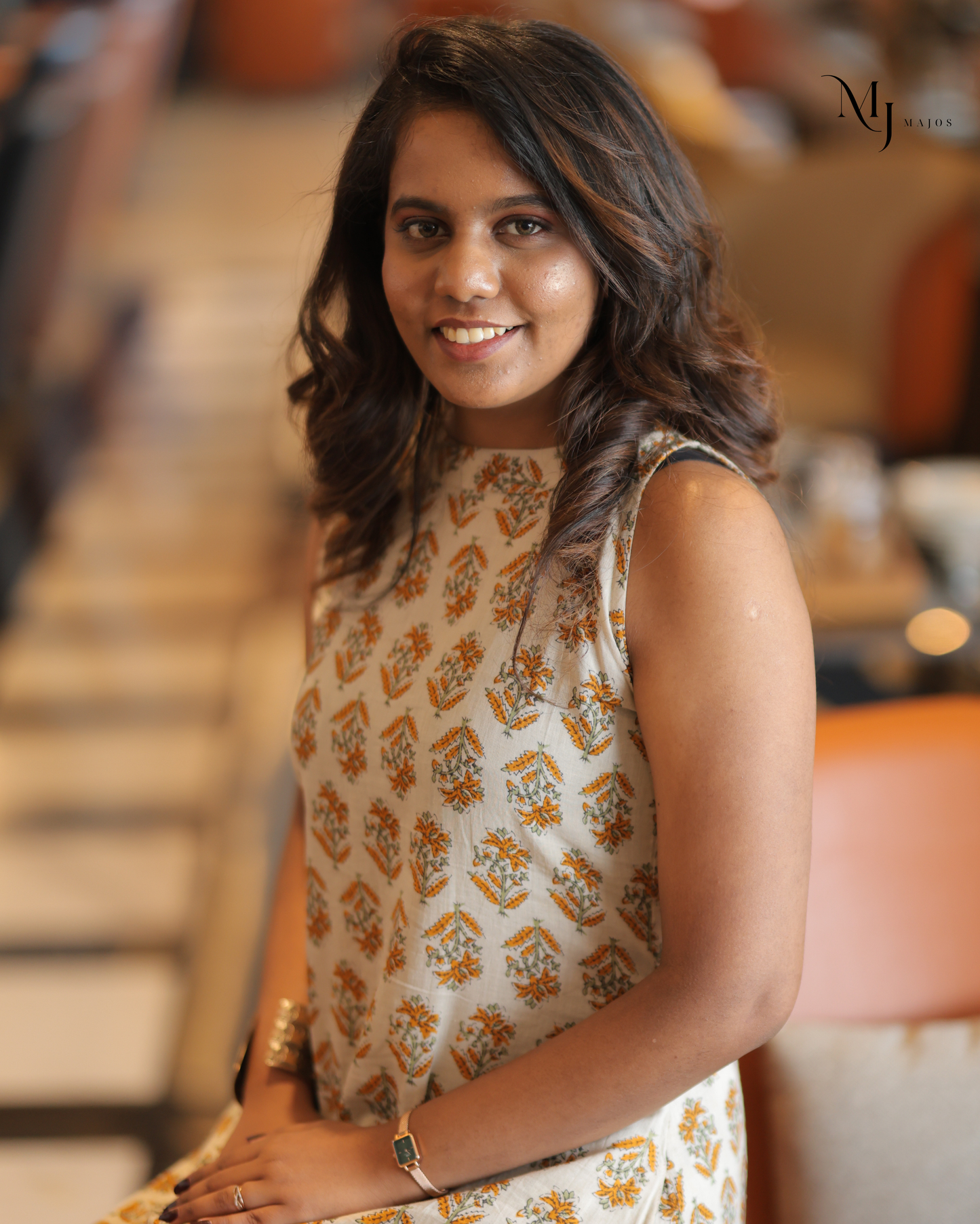 Cream and Yellow floral Co-ord set