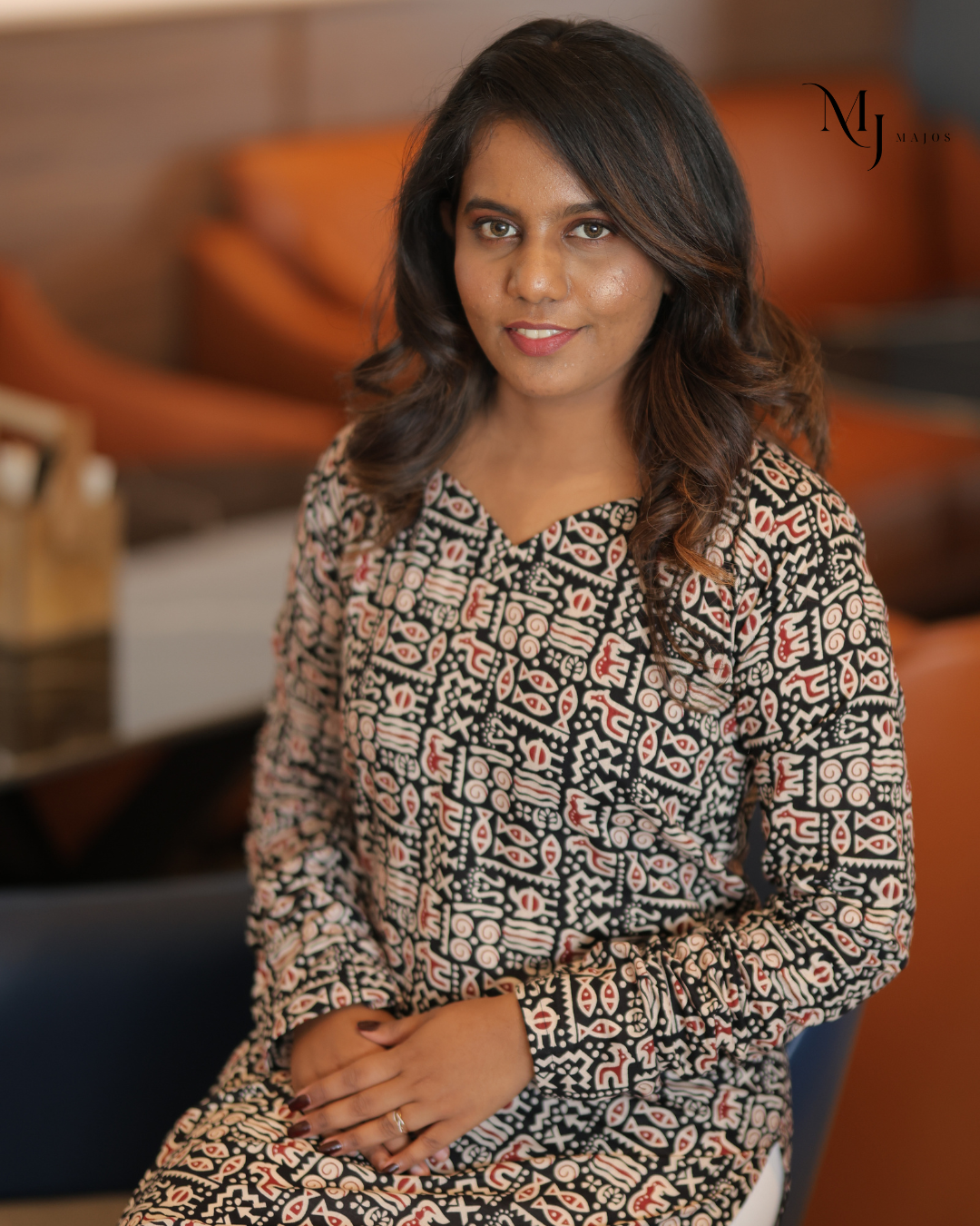 Black Animal Design Trendy Pattern A Line Kurti