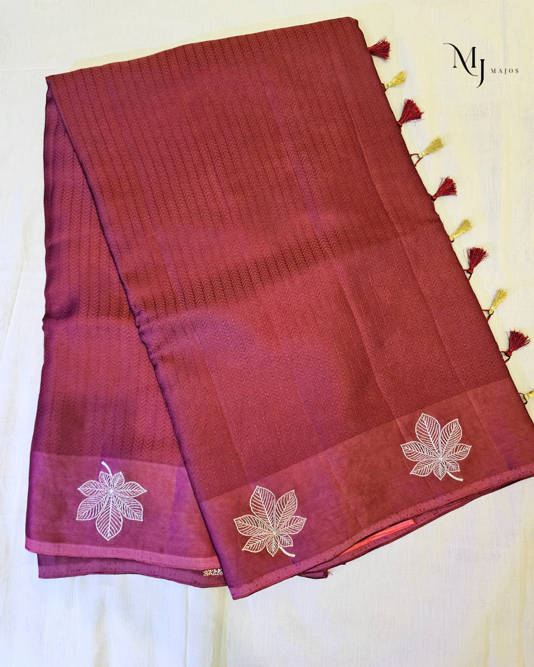 Ombre tri colour Mushru Silk saree