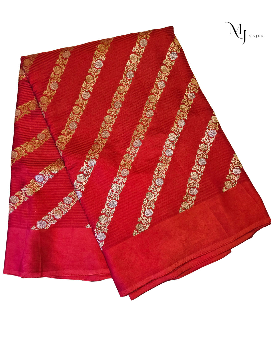 Red Mushru Silk saree