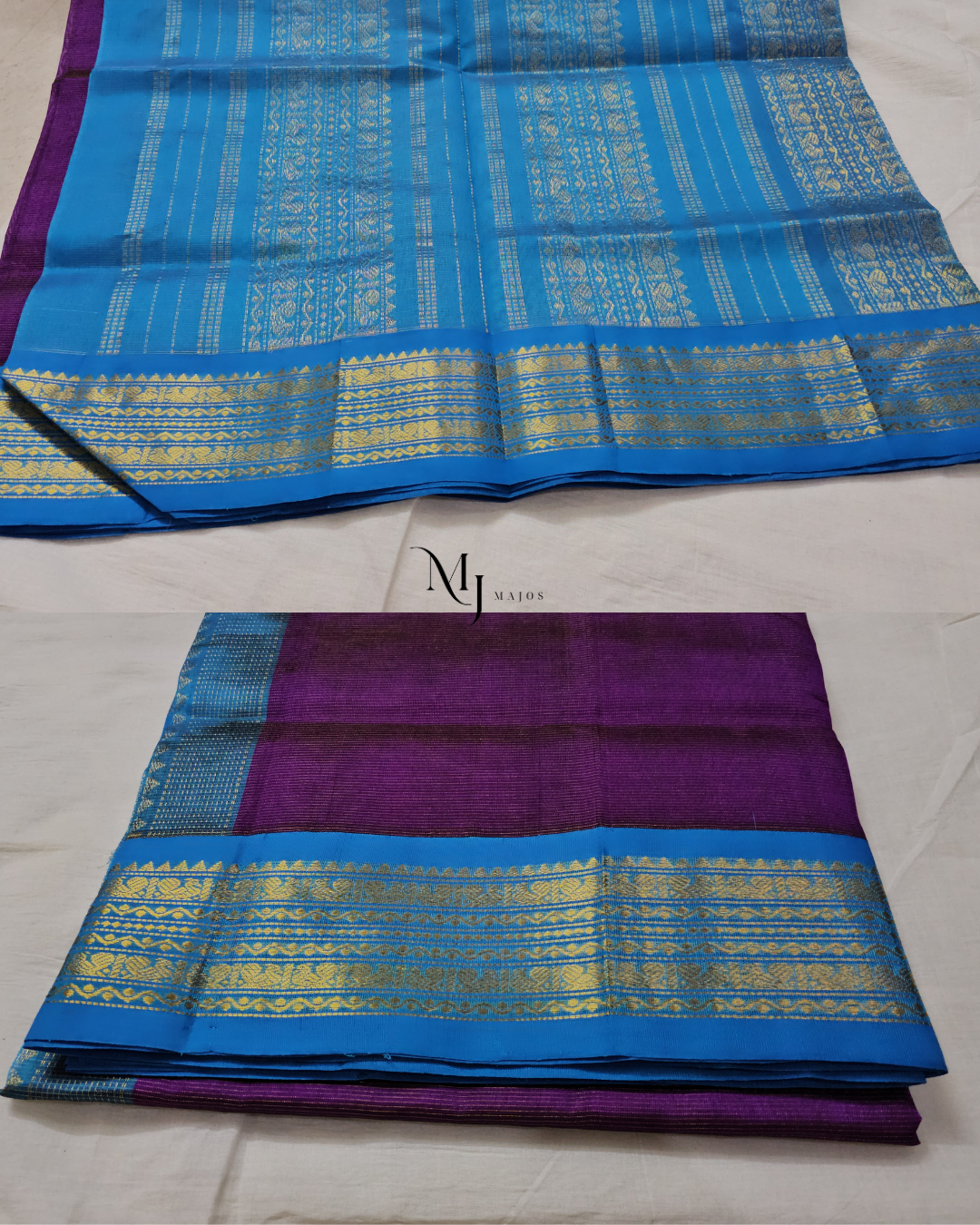 A25- Violet and Blue Silk Cotton - Majos