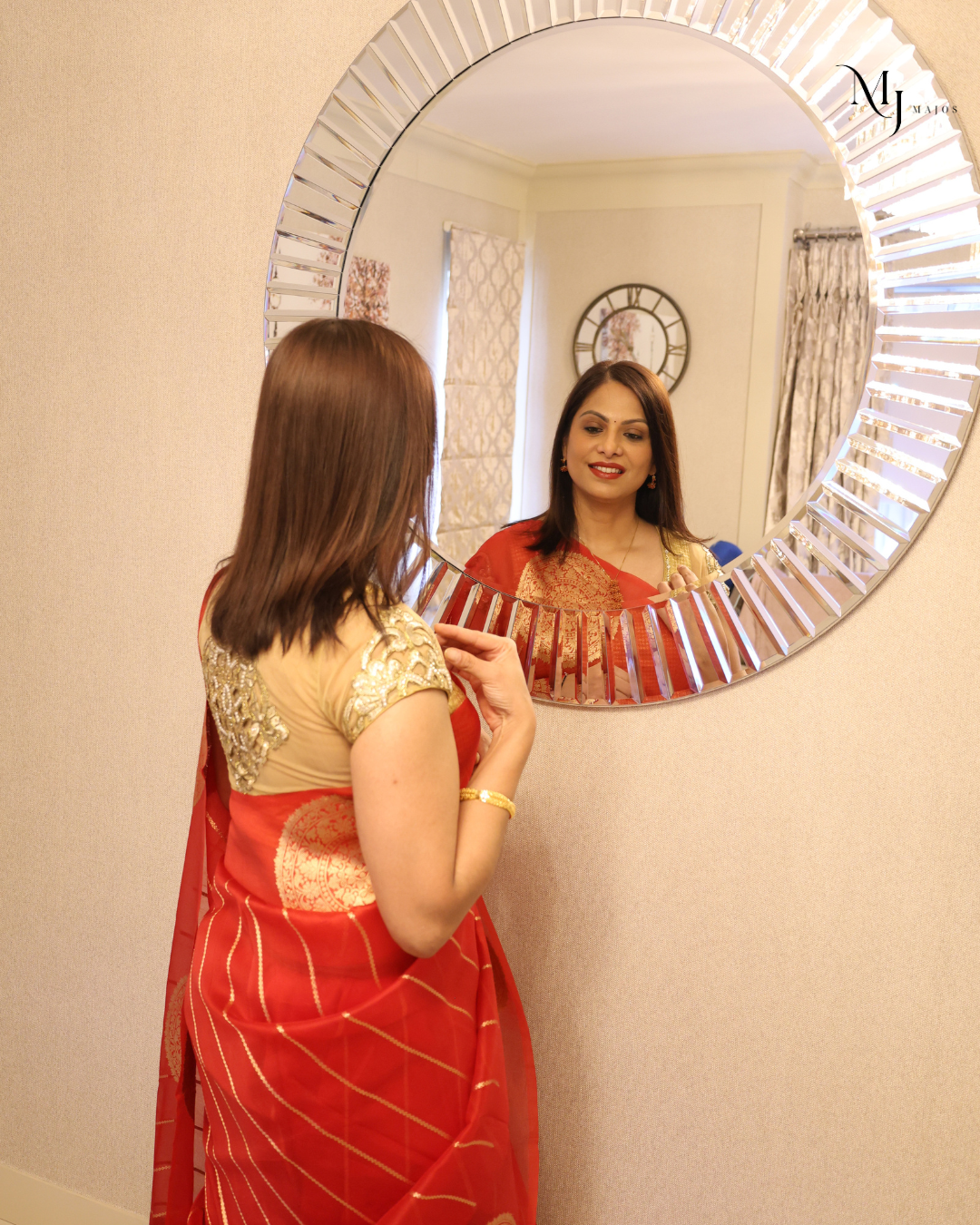 Pure Red Organza Saree