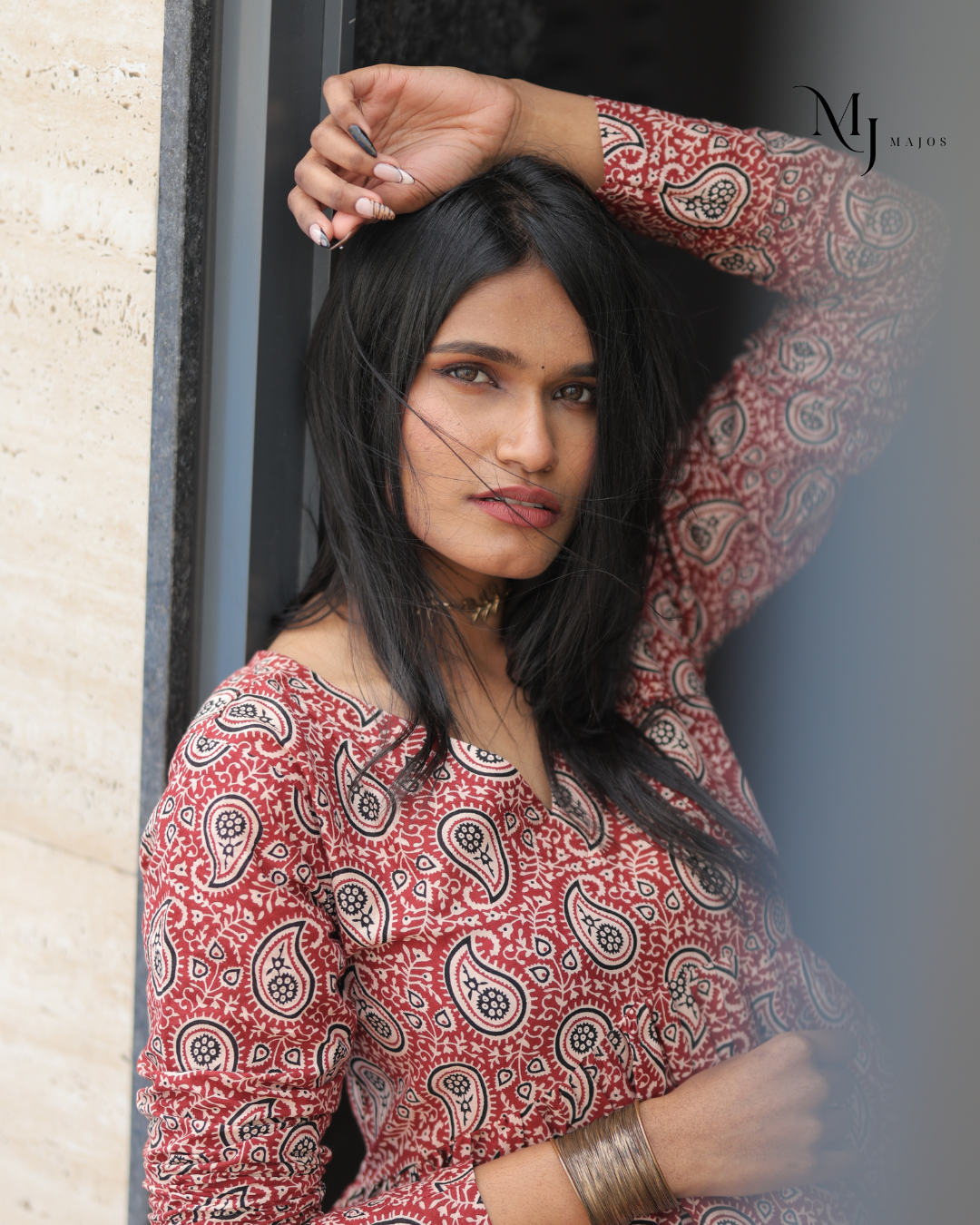 Cotton Maxi Dress- Maroom Mango Design