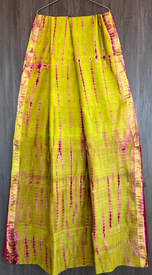 A89- Green shiboriMaheswari silk saree