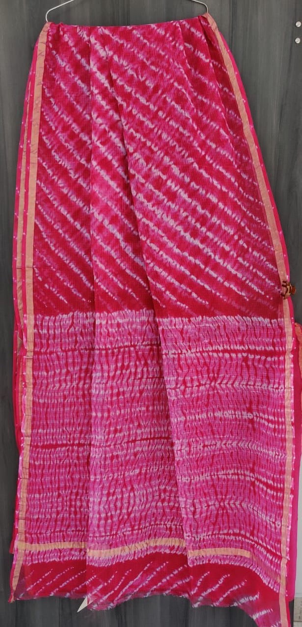 A93-Kota Doria Saree Pink