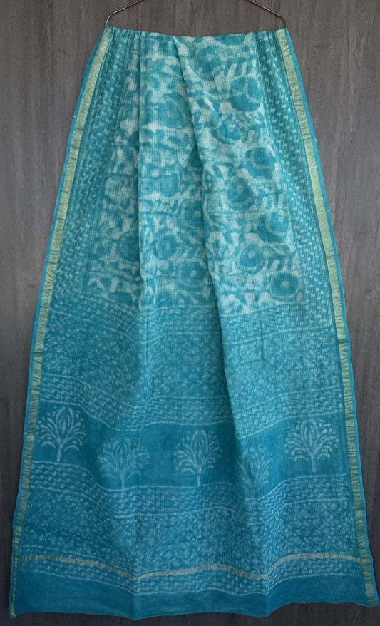 A97-Kota Doria Saree-Blue