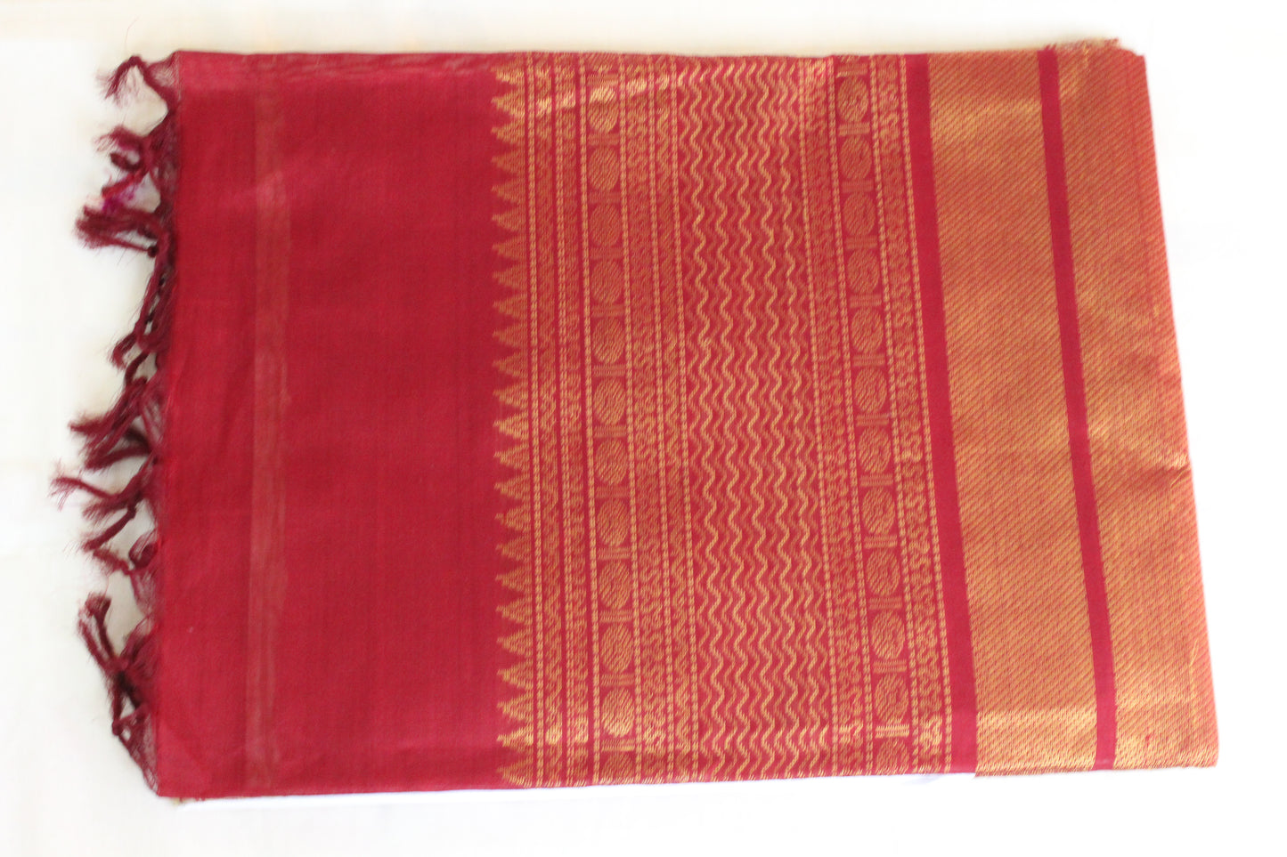MJ017- beige and maroon silk cotton