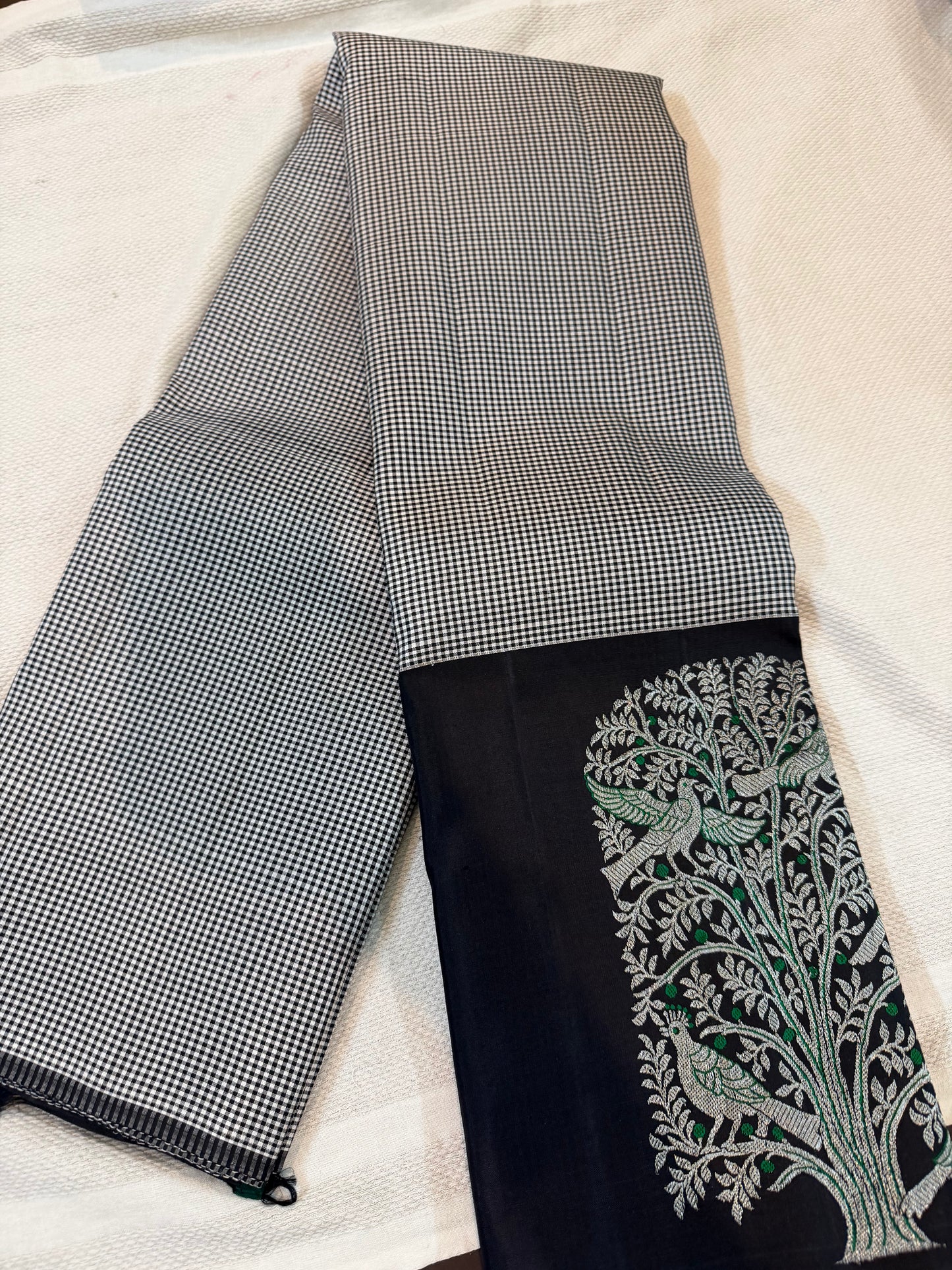 Pure Balck Kancheepuram  Silk saree