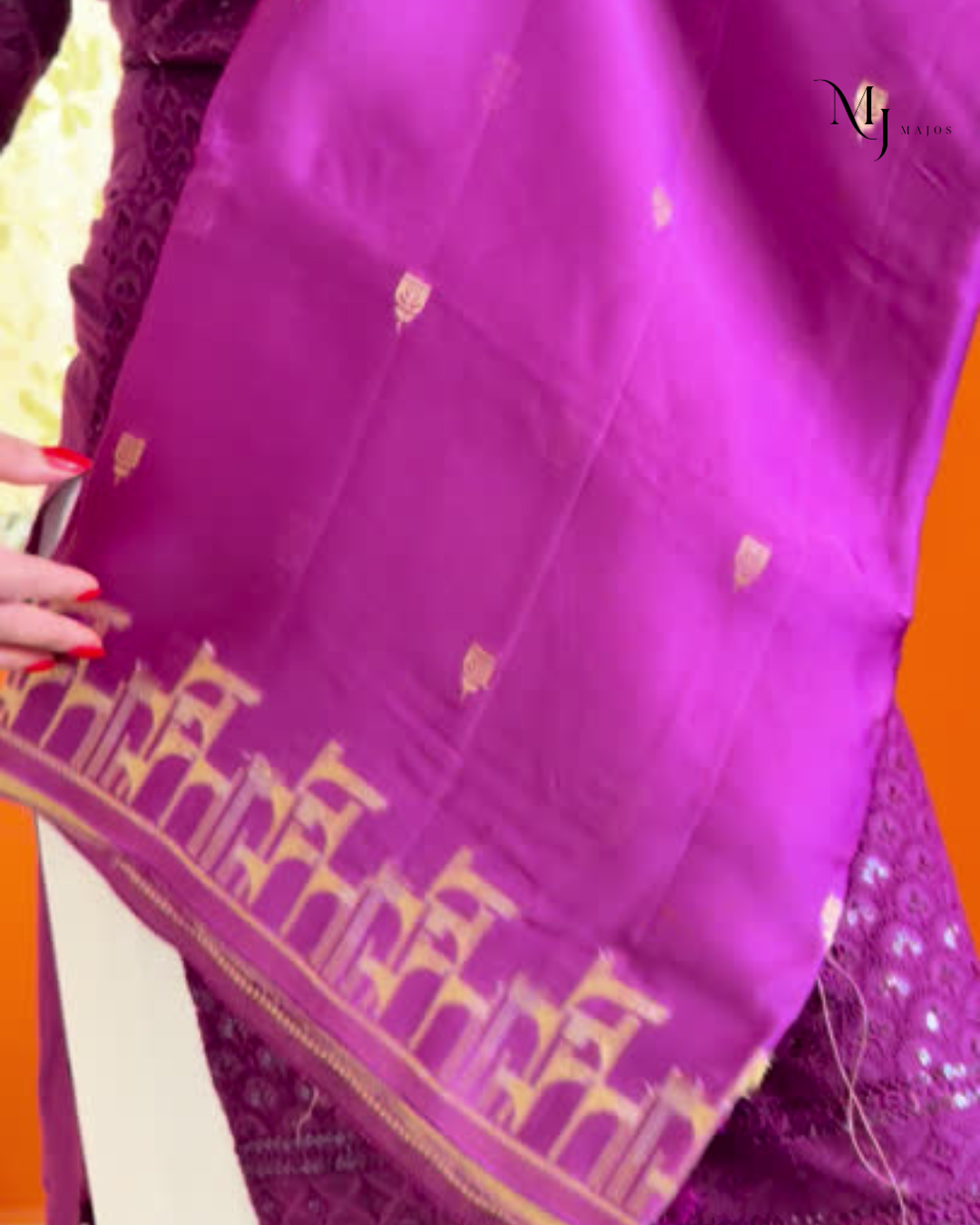 Purple Musher Silk Saree